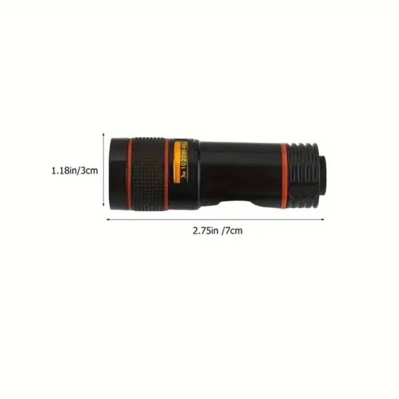 Lentille de fixation pour téléphone portable, objectif de zoom mobile, appareil photo mobile et accessoires, téléobjectif à mise au point longue avec smartphone, tablette 8X, 12X, 20X, noir