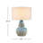 Catania Antique Blue Drip Gourd Table Lamp