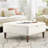 36 In. W White/double Open Door fabric Square Coffee Table Storage Ottoman