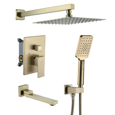Robinet de baignoire et de douche à pression équilibrée avec valve brute, garniture et inverseur