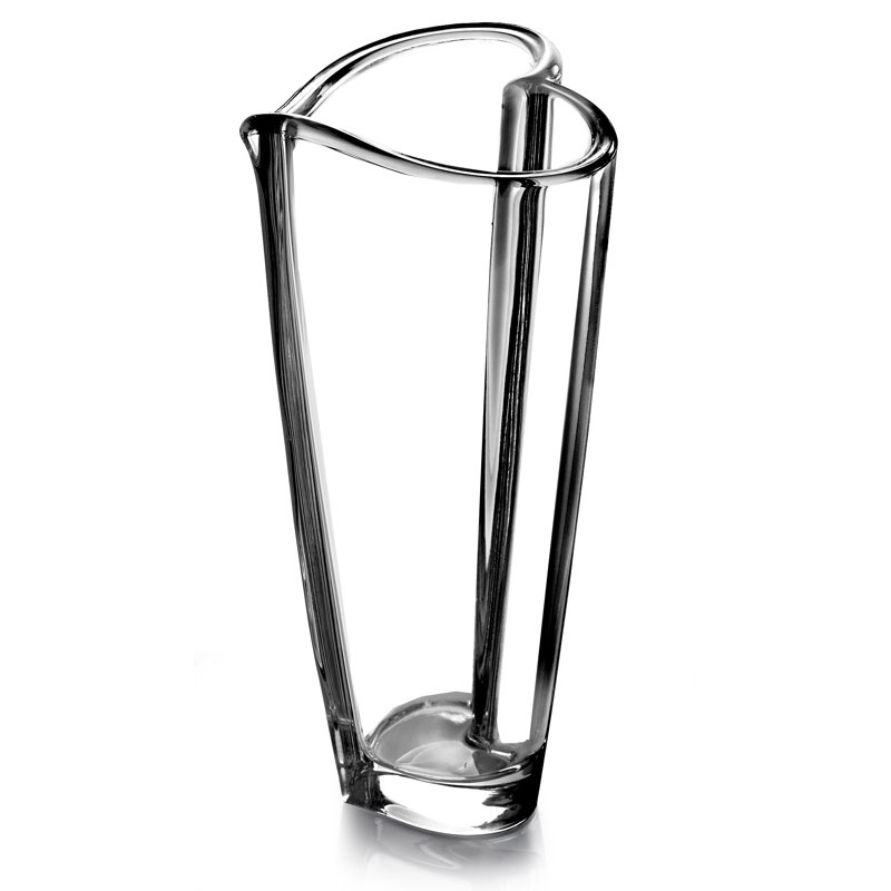 Hearts Glass Table Vase, 8.2'' H x 3" W x 3" D