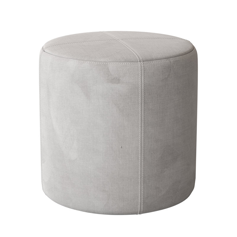 Porthleven Upholstered Ottoman, Velvet White