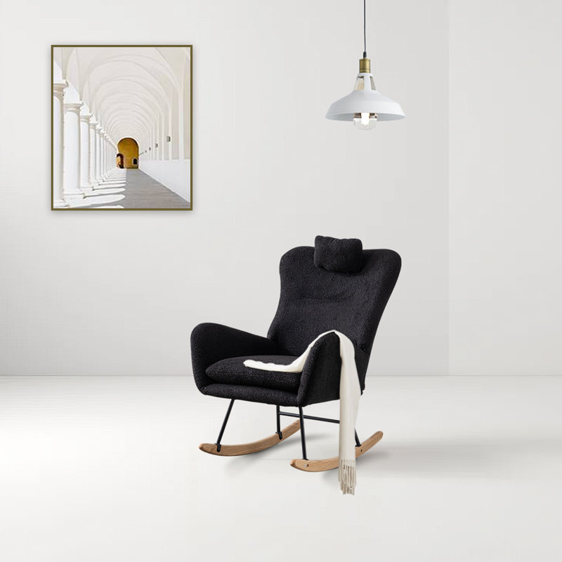 Chaise berçante en métal Jamaul, Noir