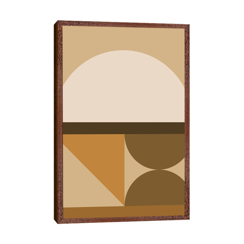 Abstract Geometric XXXIVC - Print on Canvas, Brown Framed, 101.6 cm H x 66.04 cm W