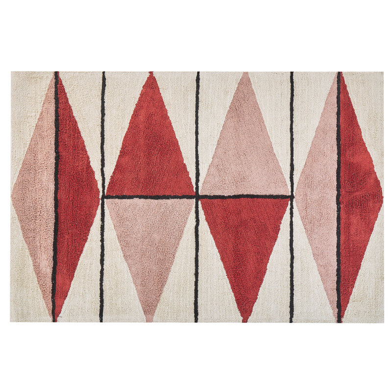 Kylemore Geometric Cotton Area Rug, Rectangle 140cm x 200cm