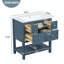 Ensemble de meuble-lavabo simple 29,56 po avec plateau en résine Tavious-2075410235