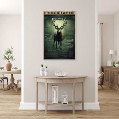 Madiya Deer Hunting Connaissances - 1 pièce, reproduction d'art graphique sur toile tendue