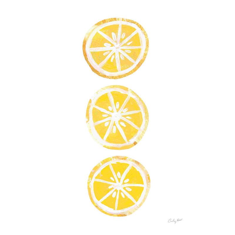 «Lemon Slices II» par Courtney Prahl, peinture, H 18 po x l 12 po, Toile tendue