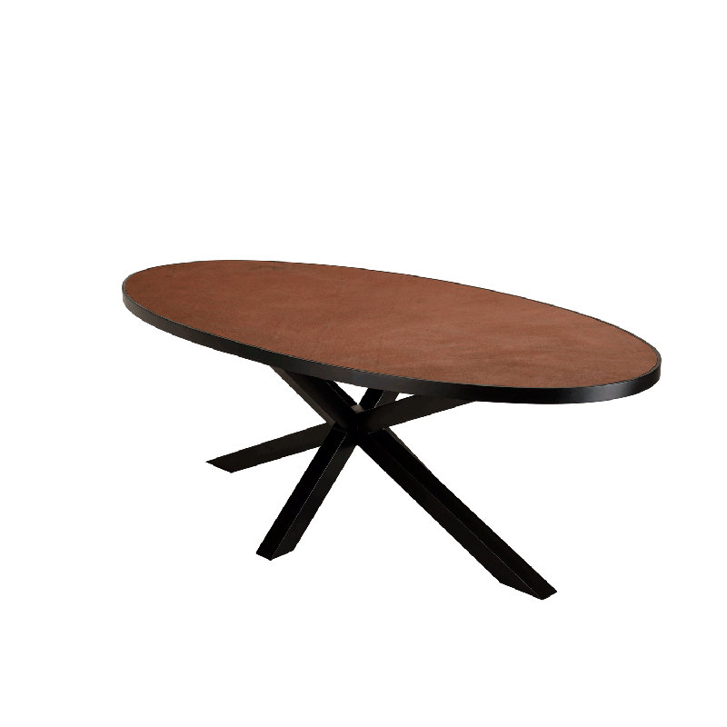 Basile Oval Dining Table, Rust