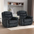 Fauteuil inclinable manuel rembourré en microfibre rembourrée de 38,6 po de large Speers (ensemble de 2)