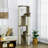 Pawhut 65" Corner Modern Cat Tree Tall For Climbing, Large Multilevel Cat Tower With Scratching Posts, Small-Fit Kitten Tower With Sisal, Cream White-346465690