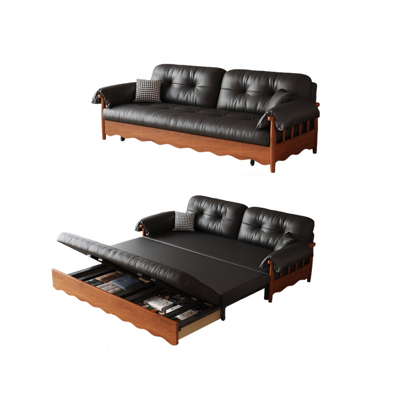 Canapé-lit en cuir 76,77 po, H 33,86 po x l 76,77 po x P 32,28 po