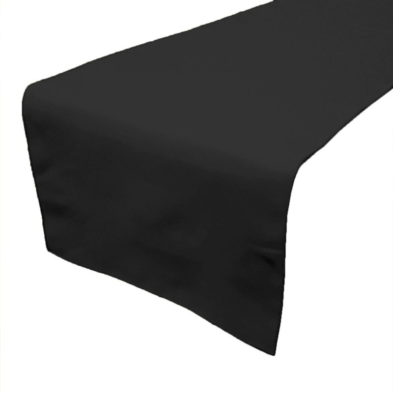 Ollig Rectangle Polyester Table Runnner, Charcoal, 108" x 12" 