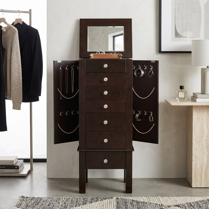 Armoire à bijoux autoportante Machele, Espresso