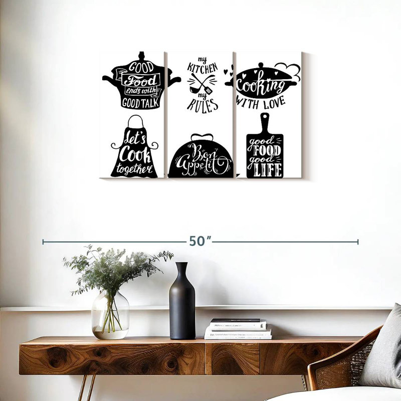 Kema Kitchen Set Quotes Wall Sign, 20" H x 33" W
