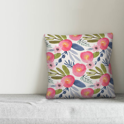 Floral Outdoor Reversible Pillow Cover