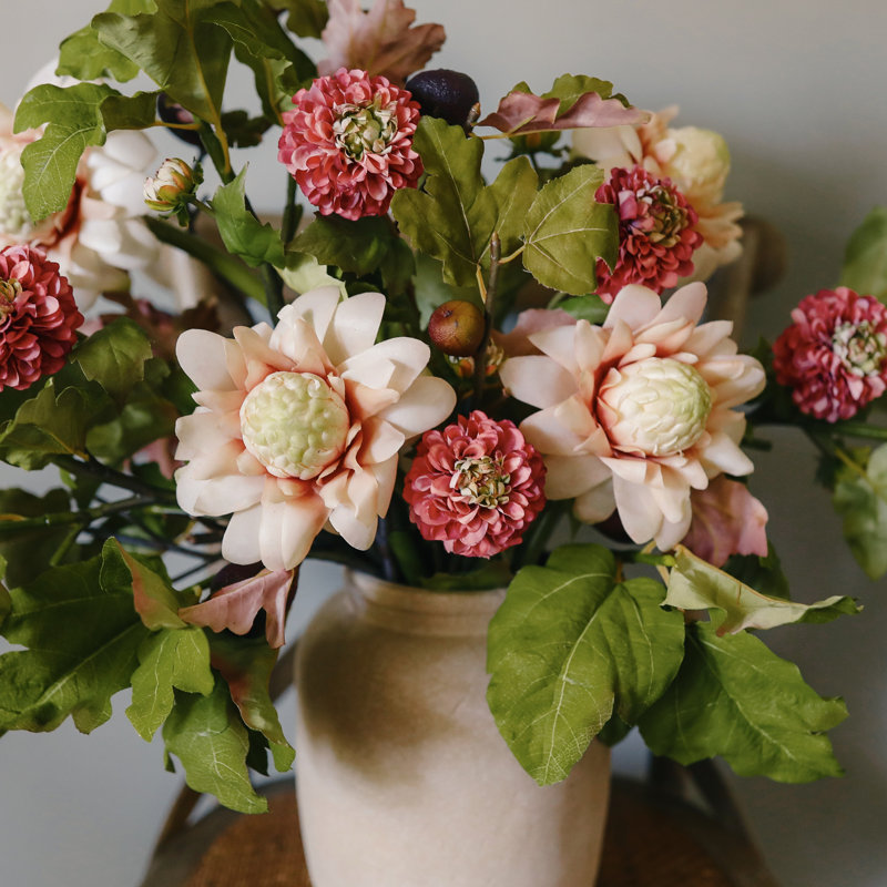 Waratah Protea Faux Floral, Red Orange, 16.5" H x 5" W