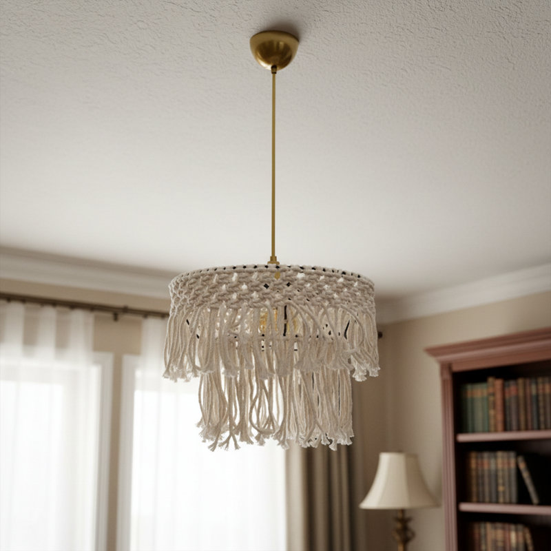Lustre décoratif en macramé Boho-Chic