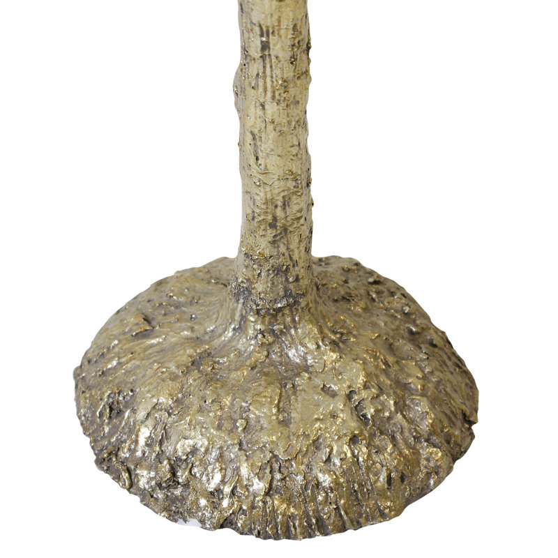 Lampe de table Kousgaard Arbor - Finition feuille d'or sur corps en résine - Abat-jour rigide