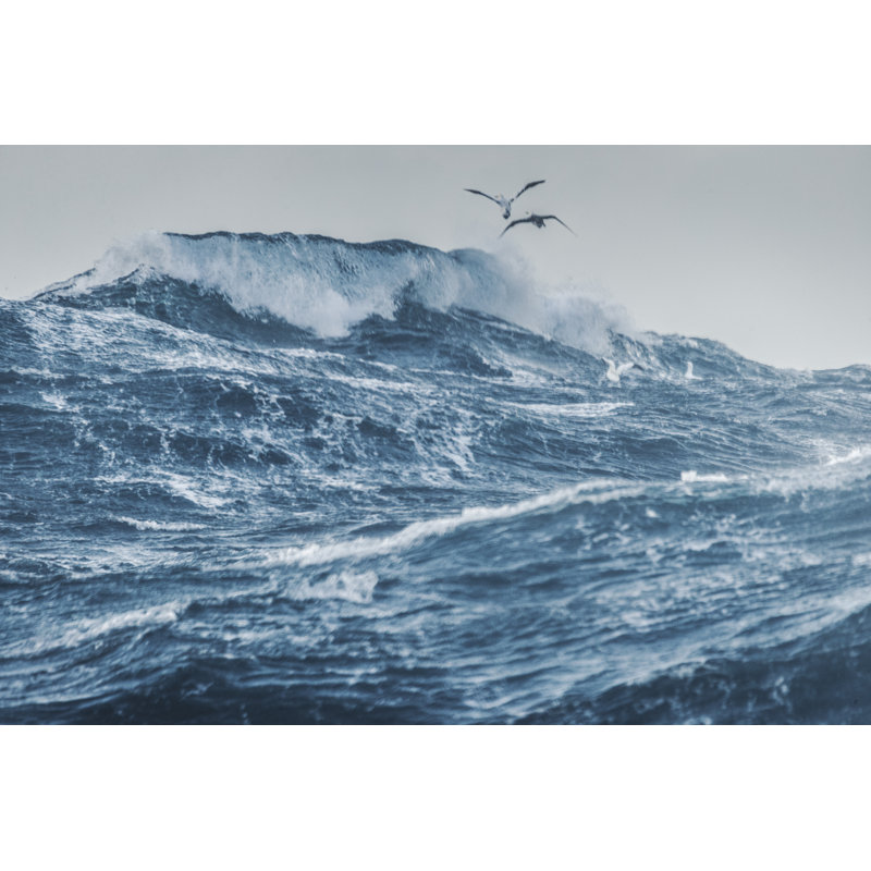 Rough Sea And Waves Crashing by Piola666 - Wrapped Canvas Print, 30cm H x 46cm W