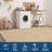 2x6 Floral Bordered Kitchen Rug – Minimalist, Non-Slip, Washable Runner for Hallways, Entryway, Bedroom (Light Blue)-848184657