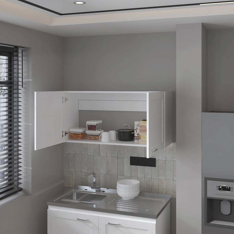 Armoire murale blanche avec 2 portes, Blanc