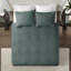 Couvre-lit réversible 3 pièces pour grand lit - Très grand pour matelas profond, rembourrage en coton prélavé confortable, comprend deux taies décoratives, 3 piquets faciles à laver, drapé de matelas surdimensionné