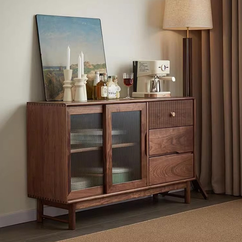 Glass Sliding Door Buffet Table
