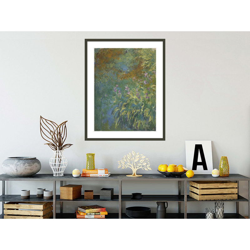 «Irises by the Pond» par Claude Monet, impression giclée encadrée, H 41,5 po x l 32,81 po