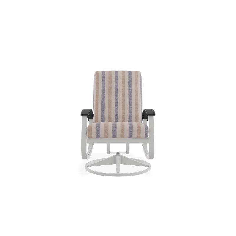 Belle Isle Outdoor Swivel Lounge Chair, Canvas Navy Sunbrella® Canvas, Classic Graphite P30, Textured Snow