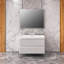 Meuble-lavabo mural moderne avec lavabo | Collection Luxury White Matte | Panneau de fibres à densité moyenne non toxique ignifuge 36 po sans miroir inclus