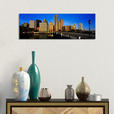 Skyscrapers In A City - Wrapped Canvas Panoramic Print