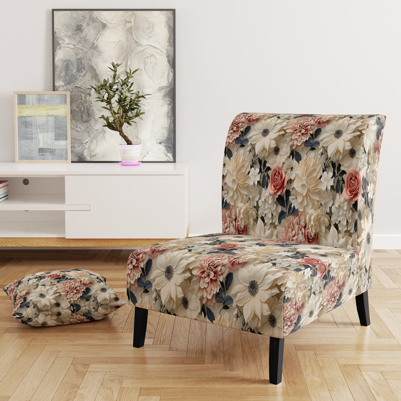 Fauteuil de chambre Delicate Poppies Flowers III - Velours rembourré Cottage
