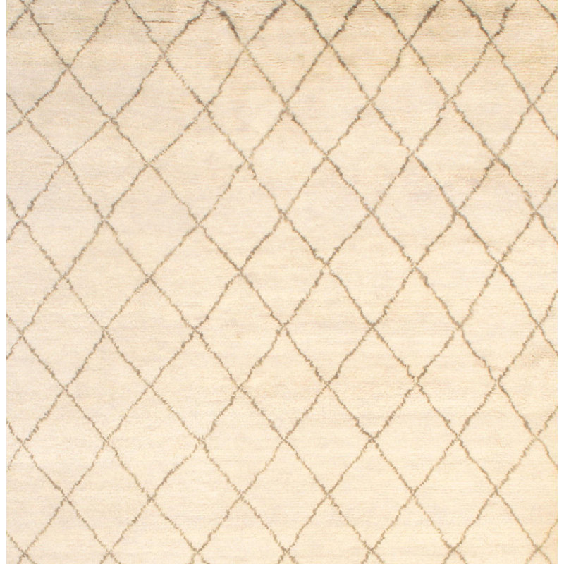 Moroccan Hand Woven Wool Geometric Area Rug, Rectangle 8'9" x 6'