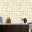 Papier peint adhésif peler et coller en PVC, revêtement mural auto-adhésif amovible avec impression de cercles colorés rétro et atomiques de style Mid-Century rétro, imperméable pour la décoration intérieure - Rouleau