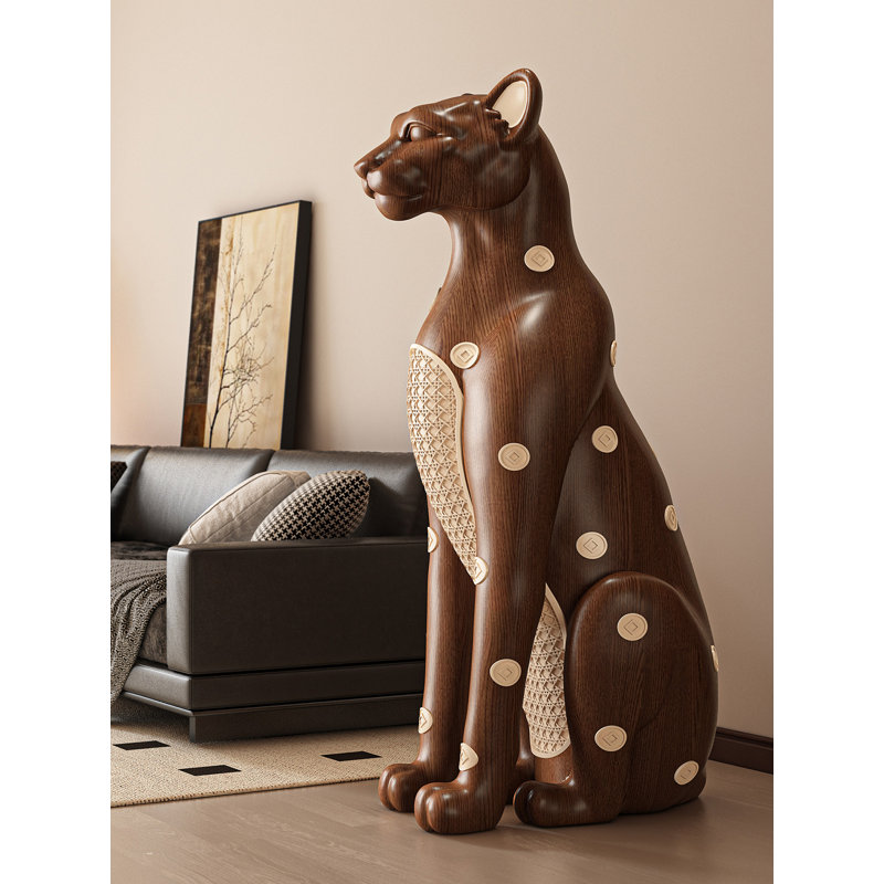 Décoration antique en résine tigre chanceux