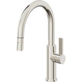 Corsano Contemporary Pull Down Kitchen Faucet with Button Sprayer Low Arc Spout and FB Series Handle