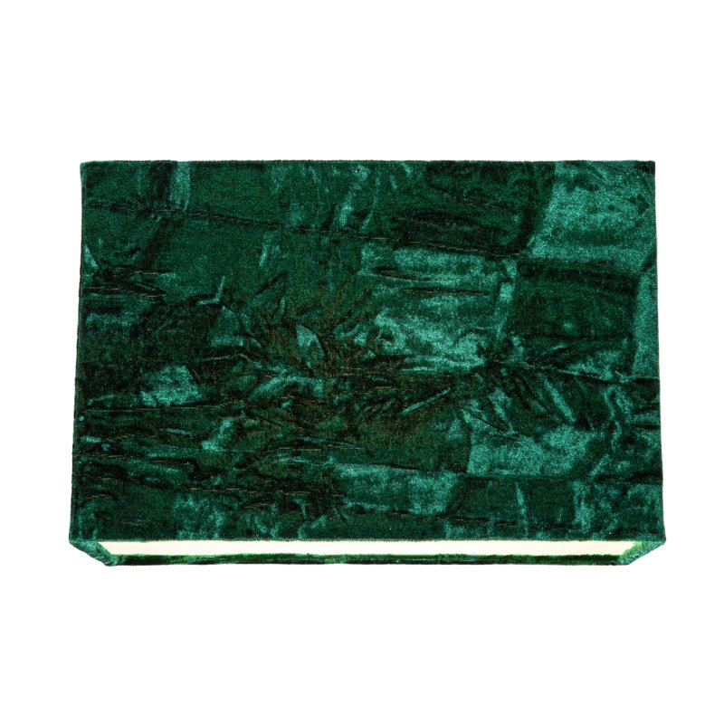 Contemporary Designer Crushed Velvet Fabric Rectangular Lamp Shade, Green