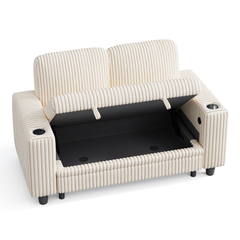 Causeuse avec rangement 56 po Sherry, Effie beige
