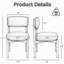 Chaises de salle à manger modernes en bois (ensemble de 2), chaises rembourrées en tissu de lin avec structure en bois massif et assise rembourrée-760085879