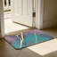 Tapis de sol abstrait pour porte d'entrée 24 po x 36 po abstrait mauve sarcelle