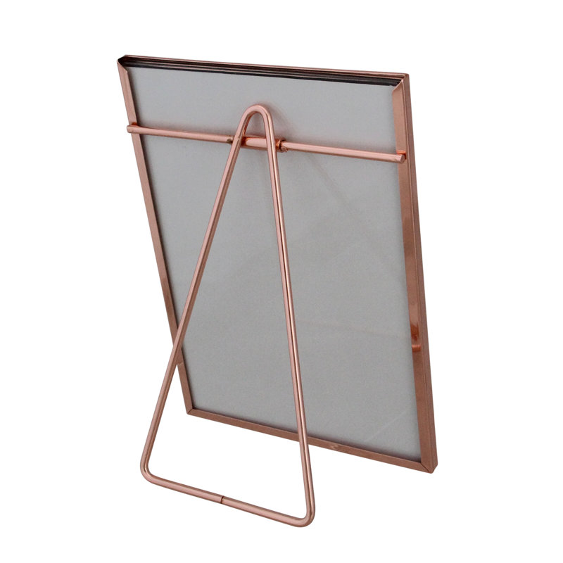 Classical RectangularPhoto Picture Frame with Easel Back - Rose Gold, 5" x 7"