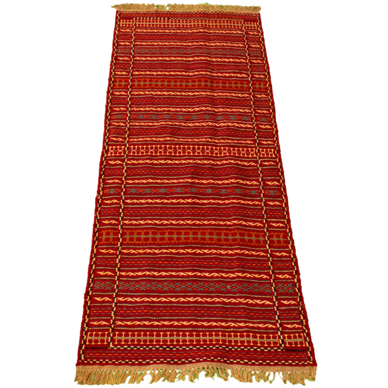 Tapis de couloir de tapis décoratif laine de noué à la main new age kashkoli rouge foncé/jaune 2 pi 7 po x 6 pi 8 po new age kashkoli
