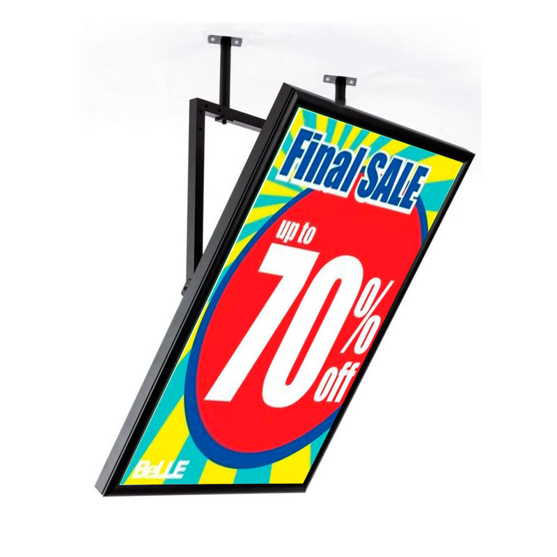 Black Metal Wall and Ceiling Mount Sign Frame