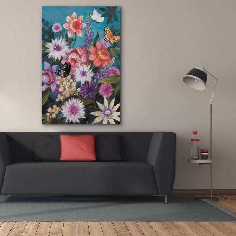 Art mural sur toile August Butter® «Butterfly Garden Delight» par Julia Purinton, H 60 po x l 40 po x P 1,5 po