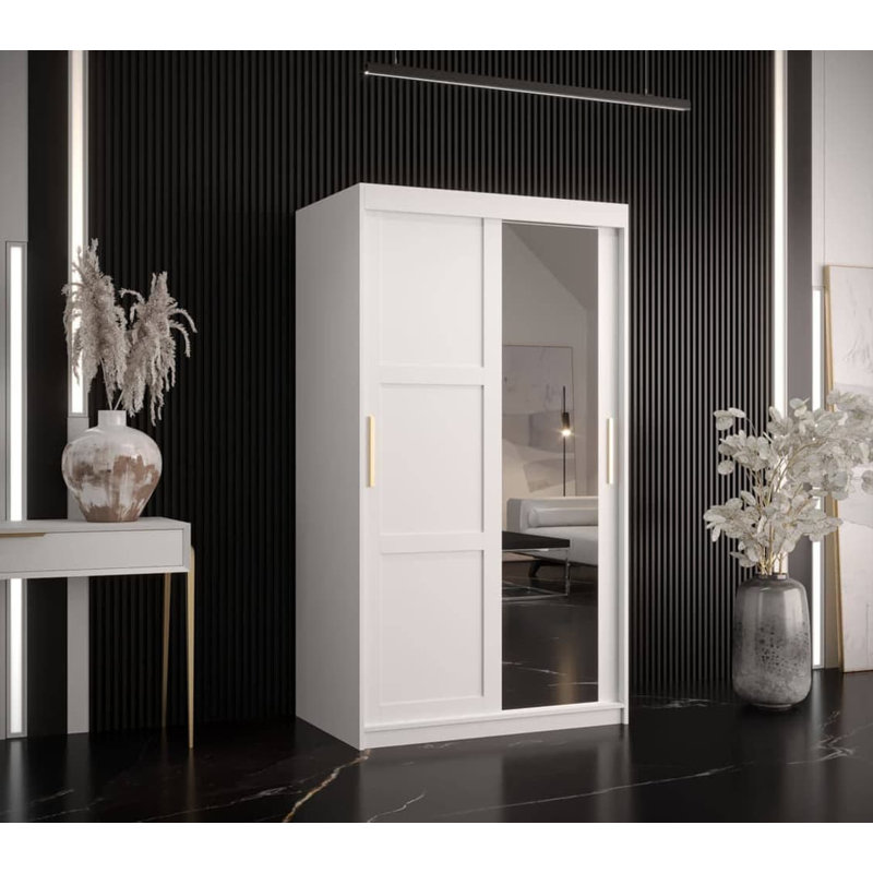 Artimizia 2 Door Manufactured Wood Wardrobe, White, 200cm H x 100cm W x 62cm D