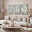 «Birch Tree Forest Abstract Landscape», ensemble de 3 reproductions d'art sur toile tendues-716215708