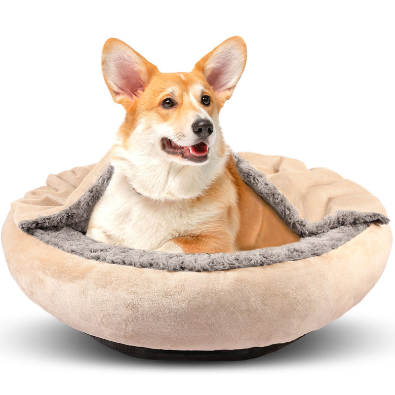  Lit pour chien JOEJoy pour petits chiens de taille moyenne, lit pour chiot Couddler Cozy Luxury, L 23 po x P 23 po x H 6 po