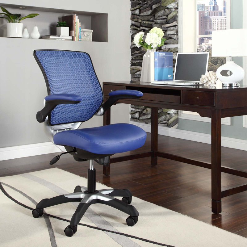 Modway Edge Porch & Den Tonti Frame Mesh Seat Office Chair, Blue, Black