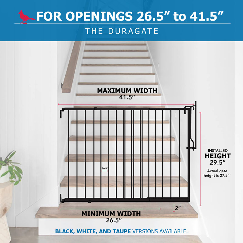 Adjustable Black Metal Swinging Safety Gate